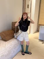 【100-160cm】ショートパンツ 韓国風 シンプル ゆったり 合わせやすい 無地 - 画像 (6)