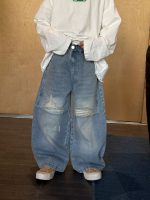 【100-170cm】デニムパンツ 男の子 クール ストリート - 画像 (3)