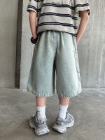 【120-170cm】ショートパンツ カジュアル デニム ゆったり ジーンズ - 画像 (6)