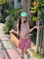 【100-160cm】キャミソール ノースリーブ プリント 合わせやすい 女の子 カジュアル