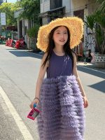 【100-160cm】ワンピース ノースリーブ ゆったり 無地 プリンセス風 女の子 - 画像 (4)