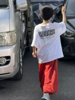 【90-160cm】Tシャツ 夏新作 カジュアル アルファベット プリント 男の子 - 画像 (2)