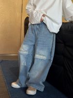 【100-170cm】デニムパンツ 男の子 クール ストリート - 画像 (4)