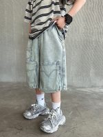 【120-170cm】ショートパンツ カジュアル デニム ゆったり ジーンズ - 画像 (5)