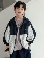 【120-170cm】アウター 軽い ゆったり 配色 フード付き 合わせやすい 男の子 - 画像 (2)