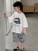 【90-160cm】半袖Tシャツ 男の子 シンプル ゆったり ユニーク ラウンドネック 普段着 - 画像 (6)