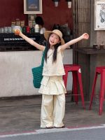 【100-160cm】ベスト ズボン 女の子 ゆったり 透かし彫り ニット ノースリーブ - 画像 (5)