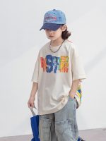 【120-170cm】Tシャツ プリント カラフル 夏 新作 半袖 - 画像 (3)