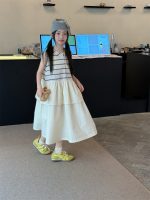 【100-160cm】ワンピース 切り替え ストライプ ノースリーブ ゆったり 女の子 - 画像 (6)