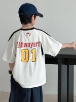 【120-170cm】Tシャツ プリント 配色 ファッション かっこいい 男の子