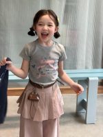 【90-150cm】半袖Ｔシャツorパンツ 女の子 リボン付き プリーツ - 画像 (9)
