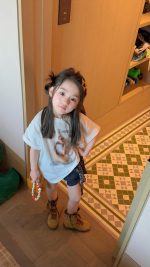 【90-160cm】半袖Tシャツorショートパンツ 女の子 ゆったり トレンド - 画像 (8)