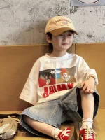 【90-160cm】男の子 Tシャツ 半袖 夏 カートゥーン プリント ユニーク