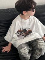 【90-160cm】キッズ半袖Tシャツ カートゥーン プリント ラウンドネック おしゃれ - 画像 (3)