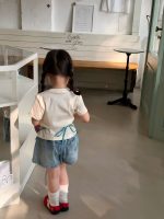 【90-140cm】半袖Ｔシャツorパンツ 女の子 レイヤード トレンド - 画像 (8)