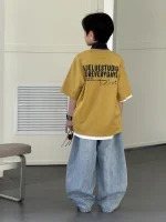 【90-160cm】Tシャツ 夏新作 カジュアル アルファベット プリント 男の子 - 画像 (6)