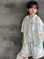 【100-150cm】セットアップ ビーチ風 ゆったり カジュアル シャツ ショートパンツ