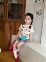 【90-140cm】半袖Ｔシャツorパンツ 女の子 レイヤード トレンド - 画像 (5)
