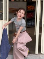 【90-150cm】半袖Ｔシャツorパンツ 女の子 リボン付き プリーツ - 画像 (4)