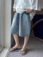 【100-170cm】ショートパンツ カジュアル デニム ゆったり ファッション 五分丈 - 画像 (4)