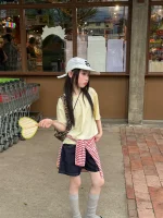 【100-160cm】Tシャツ 夏新作 シンプル 合わせやすい 無地 女の子 - 画像 (4)