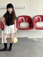 【100-150cm】Tシャツ 可愛い ハート柄 ドット 半袖 ラウンドネック - 画像 (3)