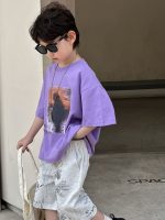 【90-160cm】半袖Tシャツ 男の子 パープル 個性的 肌触り良好 ヴィンテージ風 - 画像 (6)