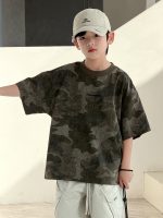 【120-170cm】Tシャツ カジュアル カモフラージュ ゆったり 夏新作