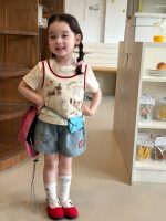 【90-140cm】半袖Ｔシャツorパンツ 女の子 レイヤード トレンド - 画像 (2)