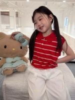 【90-150cm】ポロシャツorパンツ 女の子 ノースリープ ボーダー柄 - 画像 (12)