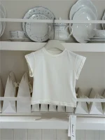 【100-160cm】Tシャツ 無地 合わせやすい カジュアル ドット柄 半袖 女の子 - 画像 (7)