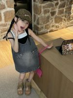 【90-150cm】キャミソールorワンピース 女の子 レイヤード デニム - 画像 (2)