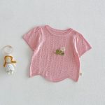 【73-120cm】半袖Ｔシャツ ベビー 透かし編み フラワー - 画像 (10)