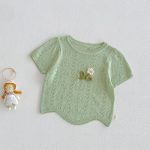 【73-120cm】半袖Ｔシャツ ベビー 透かし編み フラワー - 画像 (11)