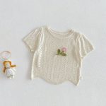 【73-120cm】半袖Ｔシャツ ベビー 透かし編み フラワー - 画像 (12)