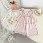 【73-120cm】セットアップ ベビー 女の子 キャミソール＆ワイドパンツ - 画像 (4)
