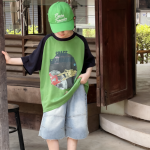 【100-170cm】半袖Ｔシャツ 男の子 ゆったり クール ストリート風 - 画像 (3)