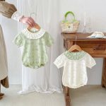 【66-90cm】ロンパース フリル ニット ベビー服 - 画像 (5)