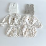 【66-100cm】セットアップ INS映え ドットOR花柄 コットン クレープ - 画像 (2)