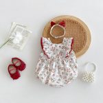 【66-90cm】ロンパース レッド 蝶結び 可愛い - 画像 (3)