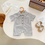 【66-90cm】ロンパース ストライプ 半袖 ベビー服 - 画像 (9)