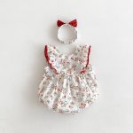 【66-90cm】ロンパース レッド 蝶結び 可愛い - 画像 (6)