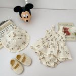 【66-90cm】プリンセスフラワーロンパース＆帽子 - 画像 (4)