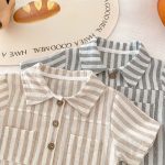 【66-90cm】ロンパース ストライプ 半袖 ベビー服 - 画像 (12)