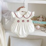 【66-90cm】ロンパース 可愛い フリル刺繡 ベビー服 - 画像 (2)