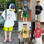 【90-160cm】半袖Tシャツ 男の子 プリント カートゥーン かわいい