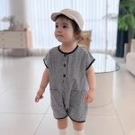 【66-90cm】ロンパース ギンガム チェック ノースリーブ - 画像 (9)