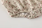 【66-90cm】ロンパース ベビー 半袖 レース襟 花柄 - 画像 (16)