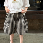 【100-170cm】ショートパンツ 男の子 チェック柄 薄手 ストリート風