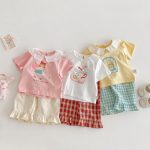 【73-120cm】半袖Tシャツ ベビー フリル襟 カートゥーン - 画像 (8)